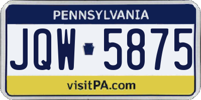 PA license plate JQW5875