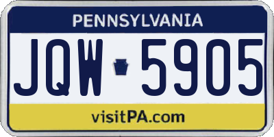 PA license plate JQW5905