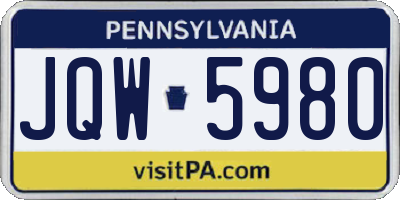PA license plate JQW5980