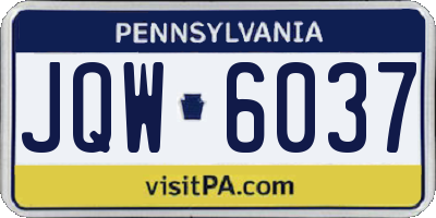 PA license plate JQW6037