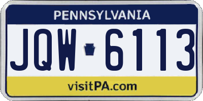 PA license plate JQW6113