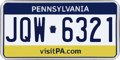 PA license plate JQW6321