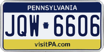 PA license plate JQW6606