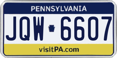 PA license plate JQW6607