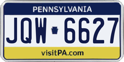 PA license plate JQW6627