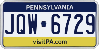 PA license plate JQW6729