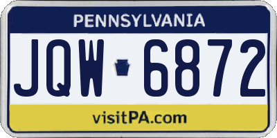 PA license plate JQW6872