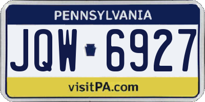 PA license plate JQW6927