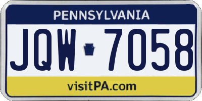PA license plate JQW7058