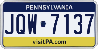 PA license plate JQW7137