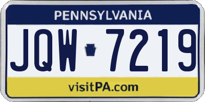 PA license plate JQW7219