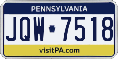 PA license plate JQW7518