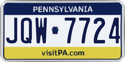 PA license plate JQW7724