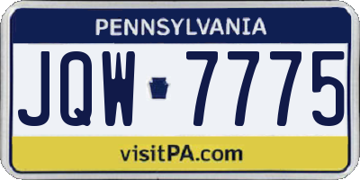 PA license plate JQW7775