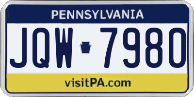 PA license plate JQW7980