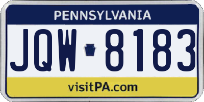 PA license plate JQW8183