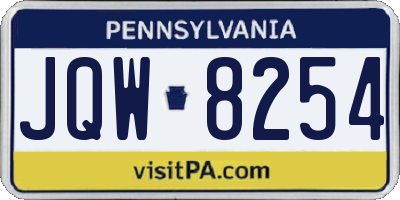 PA license plate JQW8254