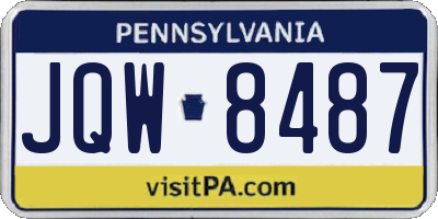 PA license plate JQW8487