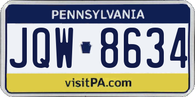 PA license plate JQW8634