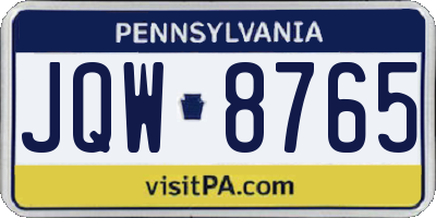 PA license plate JQW8765