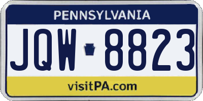 PA license plate JQW8823