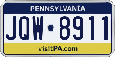 PA license plate JQW8911