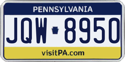 PA license plate JQW8950
