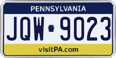 PA license plate JQW9023