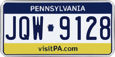 PA license plate JQW9128