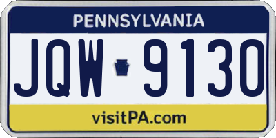 PA license plate JQW9130