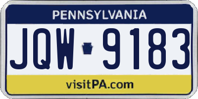 PA license plate JQW9183