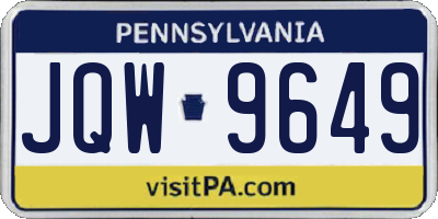 PA license plate JQW9649