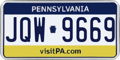 PA license plate JQW9669