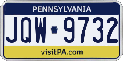 PA license plate JQW9732