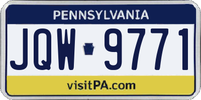 PA license plate JQW9771