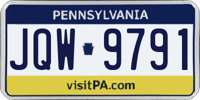 PA license plate JQW9791