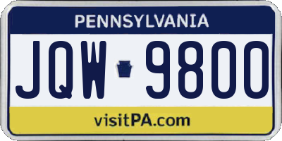 PA license plate JQW9800