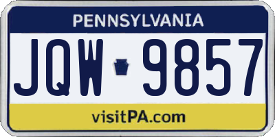 PA license plate JQW9857