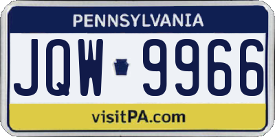 PA license plate JQW9966