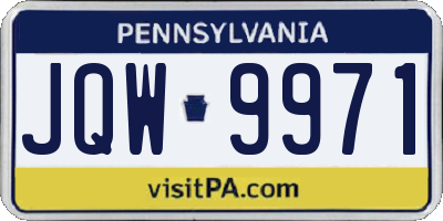 PA license plate JQW9971