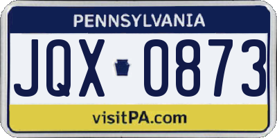 PA license plate JQX0873