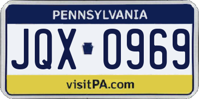 PA license plate JQX0969