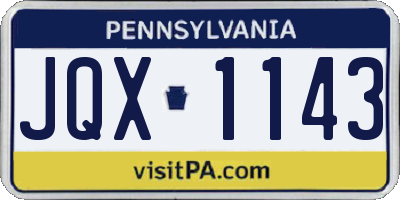 PA license plate JQX1143