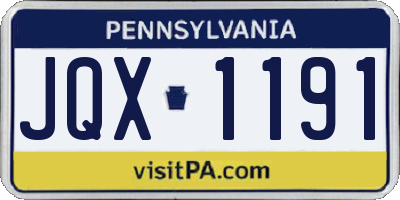 PA license plate JQX1191