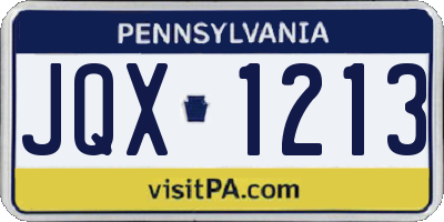 PA license plate JQX1213