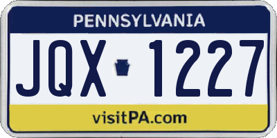 PA license plate JQX1227