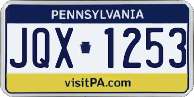 PA license plate JQX1253
