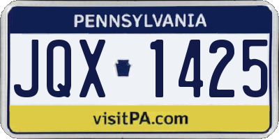 PA license plate JQX1425