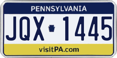 PA license plate JQX1445