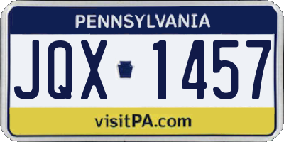 PA license plate JQX1457
